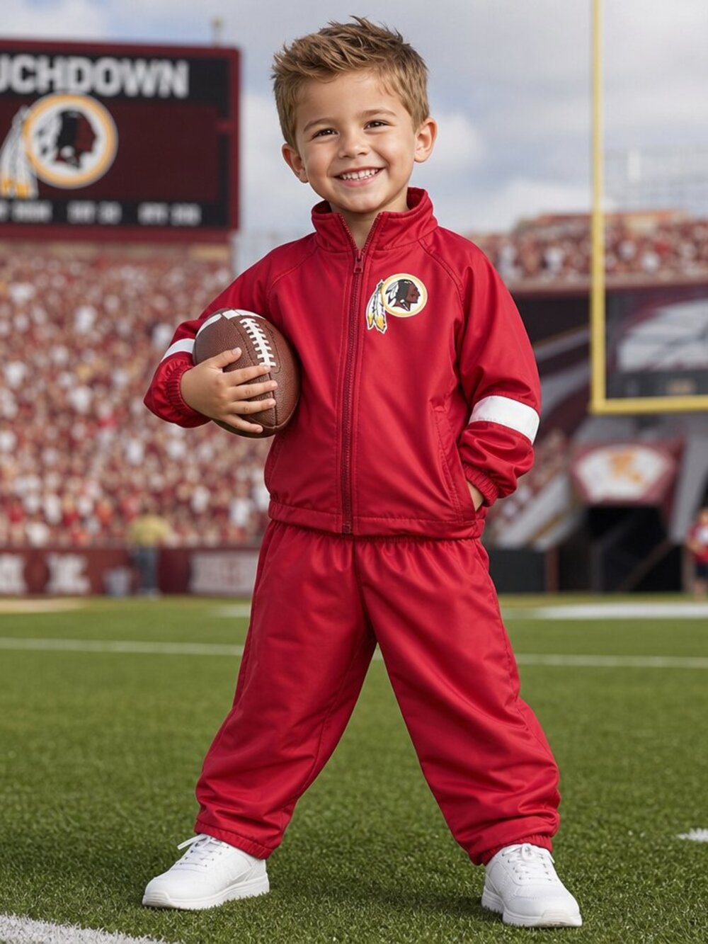 Vintage Washington Redskins Youth Nylon Jacket and Pants Set, Size 5
